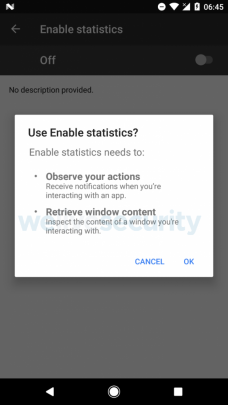 accesibility popup statistics