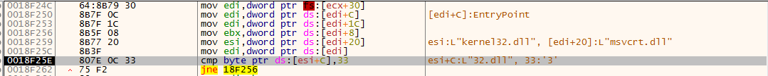 图片27 定位kernel32.dll