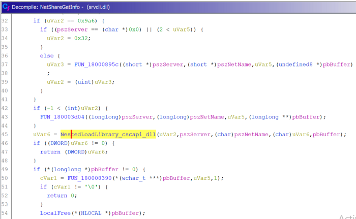 NetShareGetInfo调用cscapi.dll