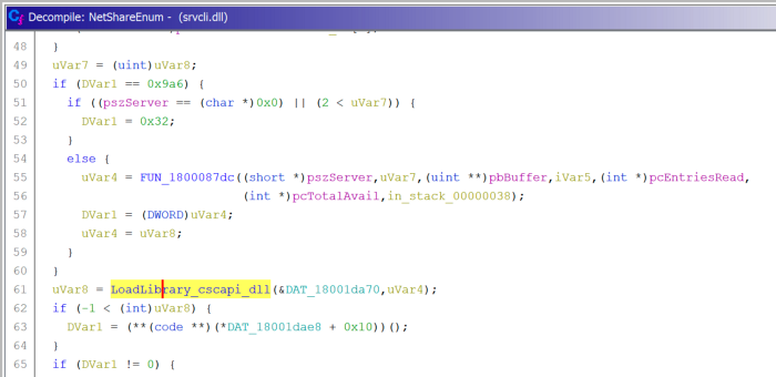 NetShareEnum调用cscapi.dll
