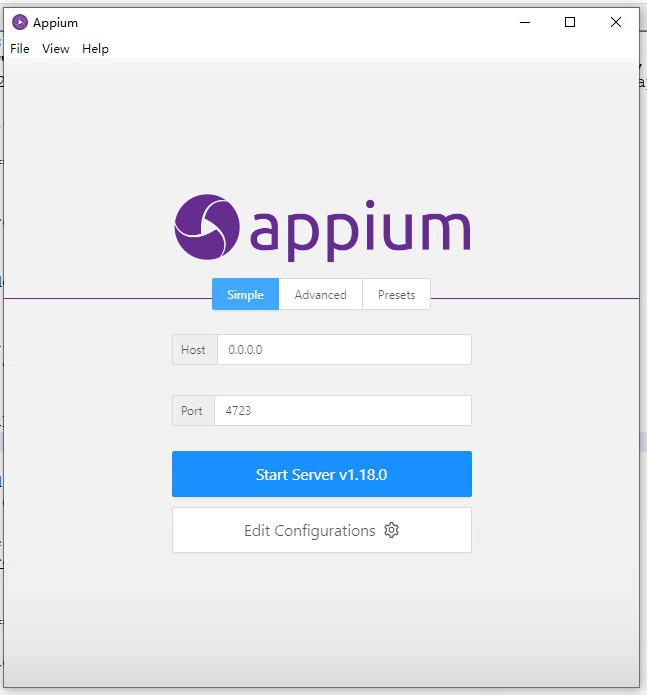 Appium主界面