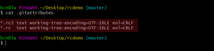 set-rc-as-utf-16le-in-gitattributes