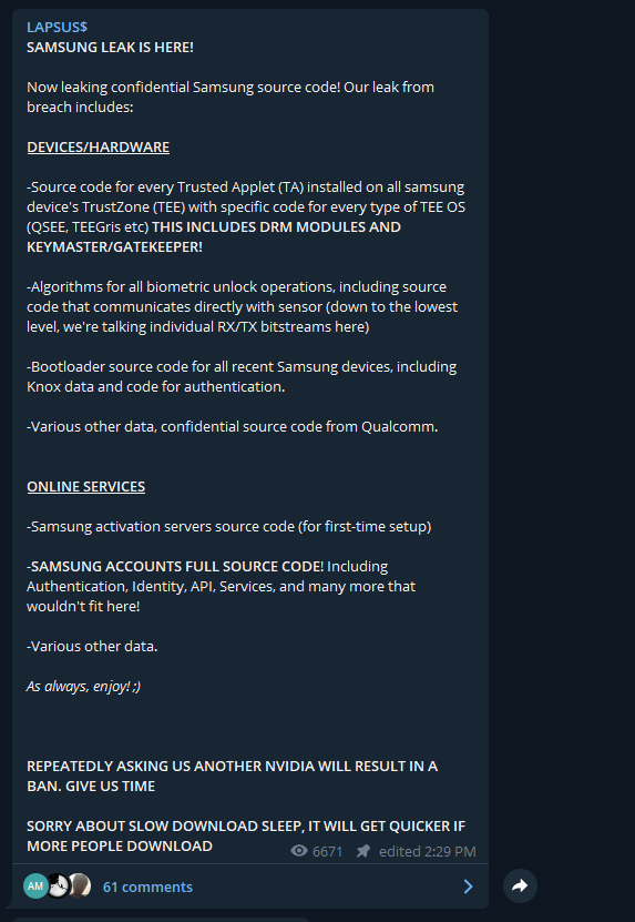 又一数码巨头成受害者！三星遭NVIDIA同一组黑客攻击