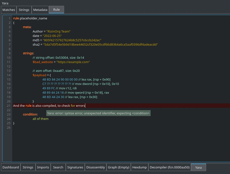yara screenshot