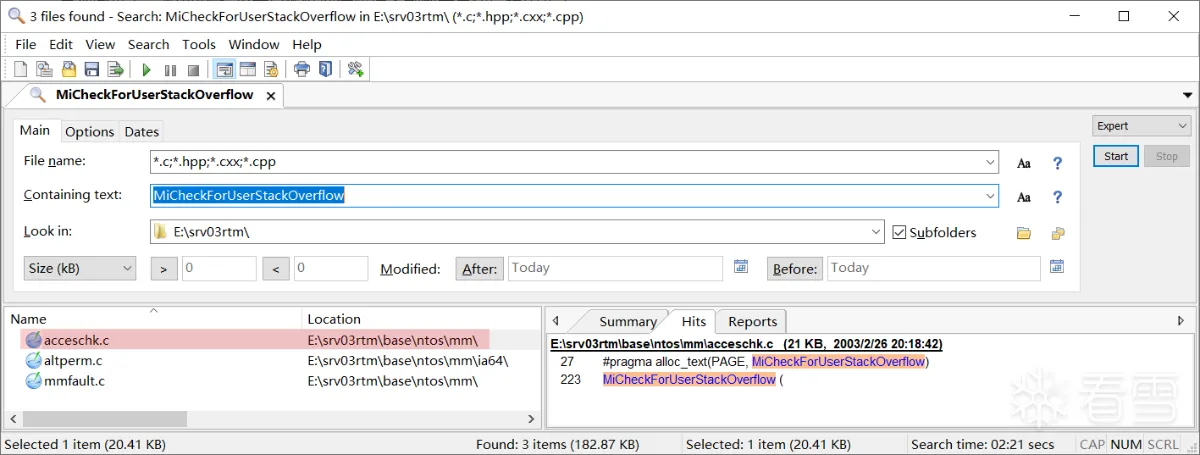search-MiCheckForUserStackOverflow