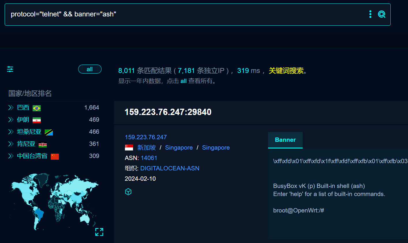Fofa搜索结果