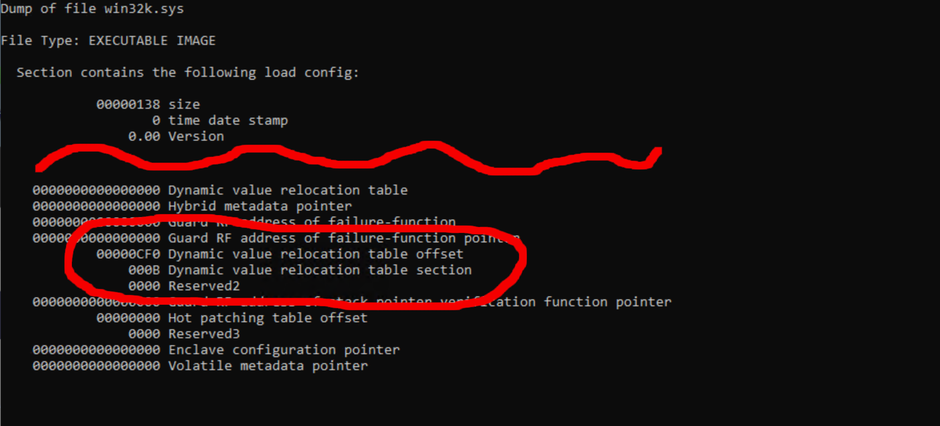 Load Config in dumpbin