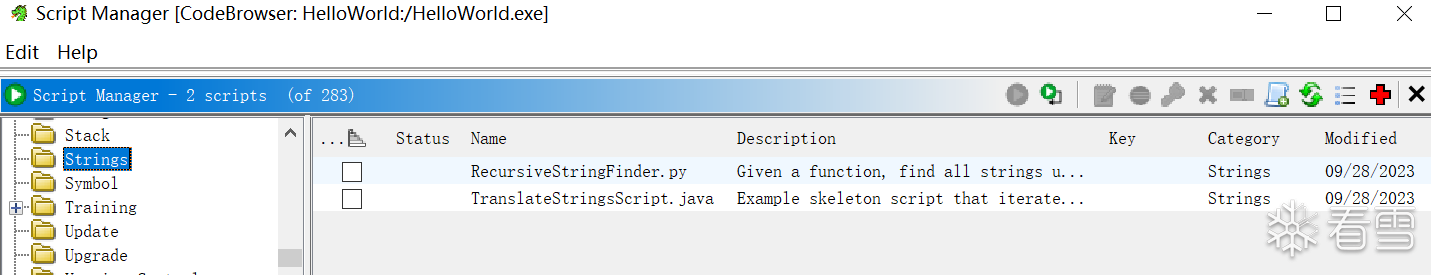Figure 2.5 – String-related scripts available in Script Manager