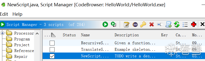 Figure 2.9 – Enabling a script to be integrated with Ghidra