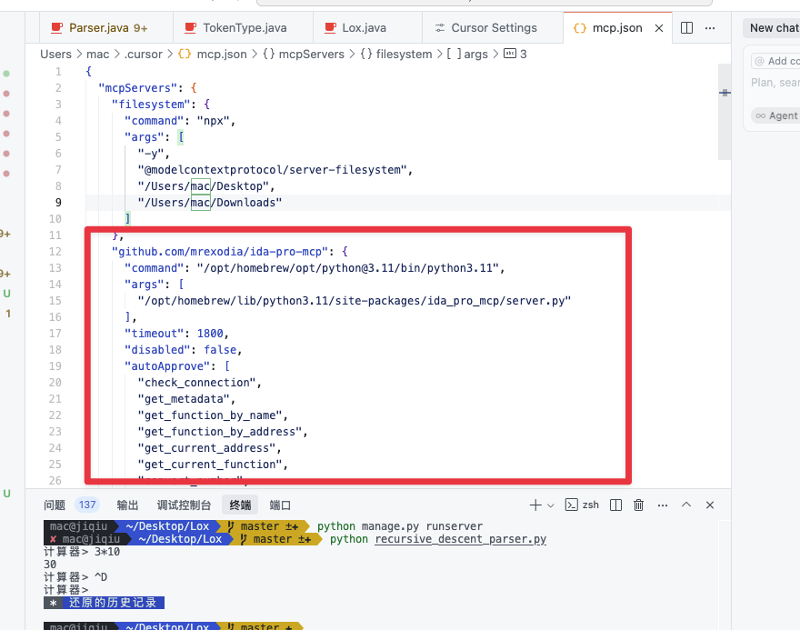 MCP Server JSON 配置示例